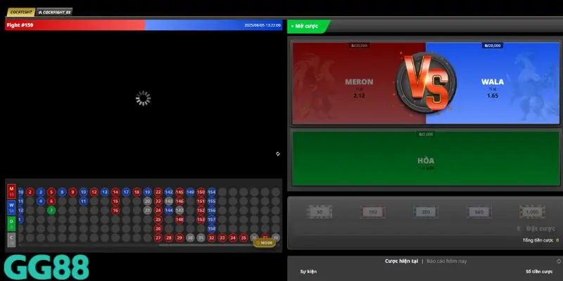 Mô phỏng hàng chờ trận đá gà C1 trực tuyến tại nhà cái GG88